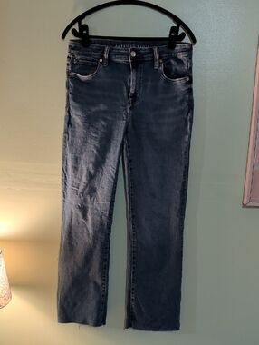 American Eagle Outfitters High Rise Kick Boot Cropped Jeans 8L